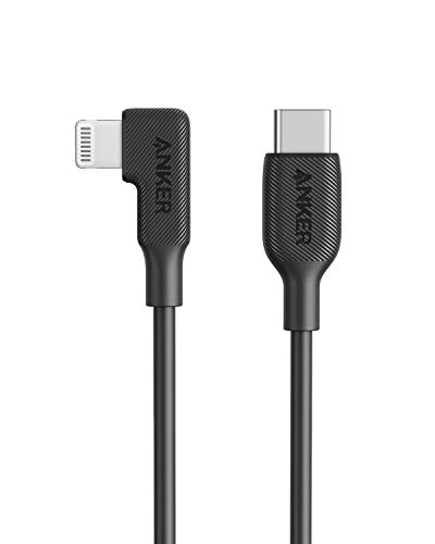 ANKER USB-C a 90 graus Lightning Cable, MFI Certified, suporta entrega de energia para iPhone SE/11 Pro/X/Xs/Xr/8 Plus/AirPods Pro,