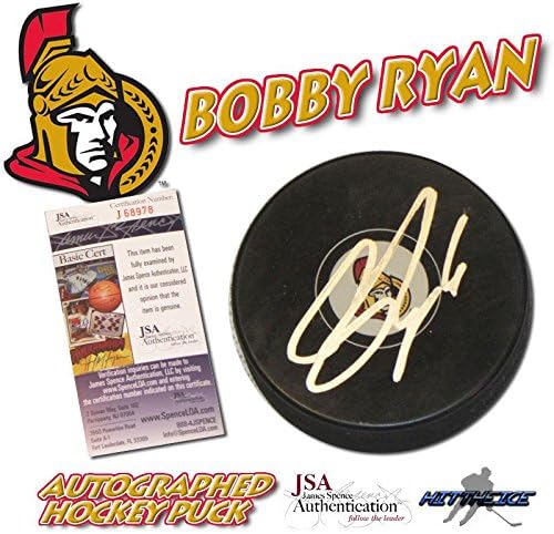 Bobby Ryan assinou os senadores de Ottawa Puck - JSA J68978 - Pucks autografados da NHL