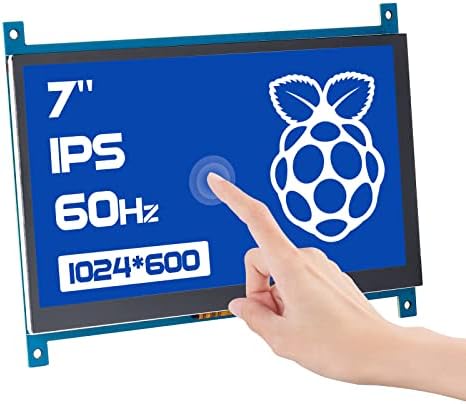 Raspberry Pi 4 exibir tela sensível ao toque HDMI 1024 × 600 IPS USB IPS LCD Tela Monitor de tela para Raspberry Pi 400 4 3 Modelo B, 2 Modelo B e 1 Modelo B+, Tela de toque capacitiva Windows