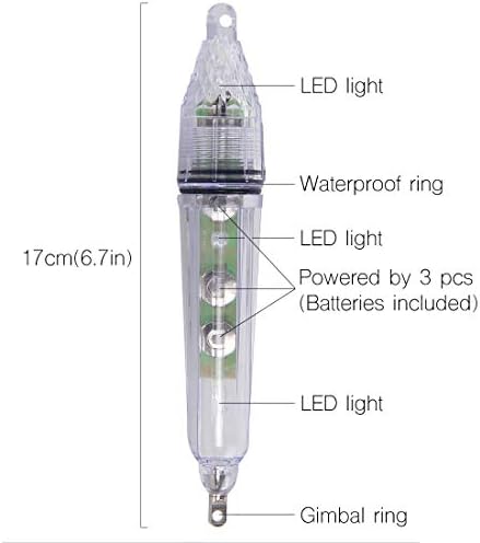 KilOfly 4 set de barco de barco isca de isca de isca de bateria movida a luz de pesca subaquática Green