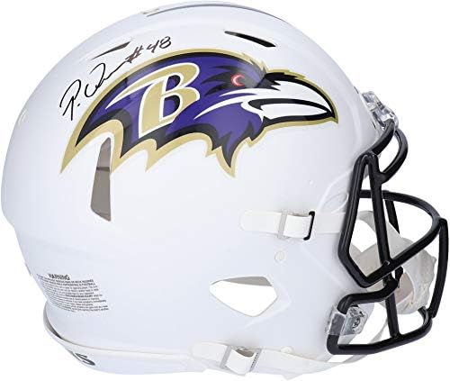 Patrick Queen Baltimore Ravens autografou Riddell White White Revolução Autentica Capacete Authentic - Capacetes NFL autografados