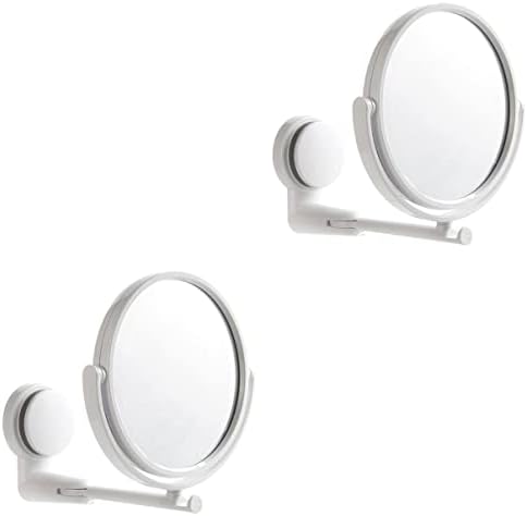 Zerodeko 2pcs montado na parede redonda espelho de vanguarro rotativo espelho cosmético espelho de maquiagem doméstica
