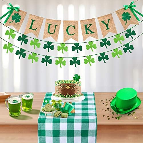 Lucky Burlap Banner e Felt Shamrock Banner