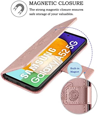 Caixa telefônica da capa da carteira de couro Kazineer para Samsung Galaxy A52 5G/4G/A52S 5G, com slots de suporte para cartão