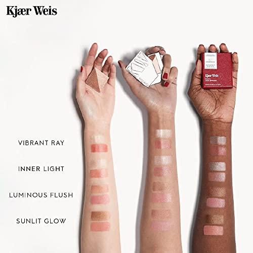 Kjaer Weis Flush & Glow Duo - Creme Blush e Cream Highlighter Makeup Palette. Creme Builtable Blush para bochechas e marcador