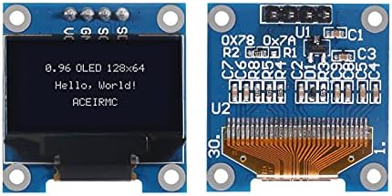 Aceirmc 4pcs Módulo OLED de 0,96 polegadas 12864 128x64 SSD1315 Driver IIC I2C placa de exibição serial auto-luminosa