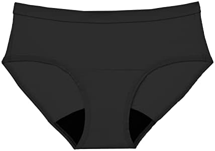 Hiphugger de ar thinx, roupas íntimas do período para mulheres, calcinha de época em preto, absorção mais leve