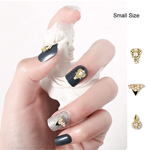 Multi Shapes 3D unhas strassões de unhas Diamantes de pérolas de metal jóias de metal jóias de beleza cfetms dourados