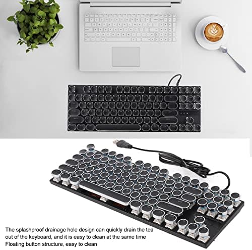 Teclado mecânico de Zyyini, 87 chaves rgb colorido de eixo ciano -sheft teclado mecânico, teclado ergonômico de combinação de cores