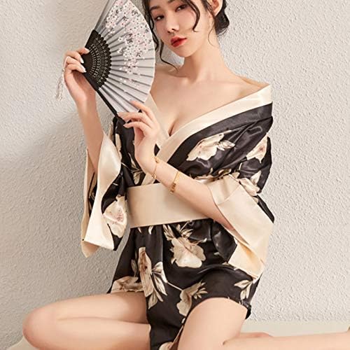 Etkia Petite Pant Suits for Women Casedy Print Suit Women Floral Robe Kimono Lady Bathrobe A Cosplay