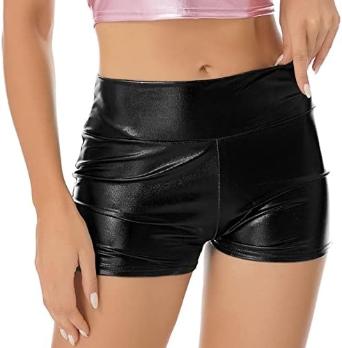 Linjinx Women's Shiny Workout Yoga Athletic Running Dance Gym Short