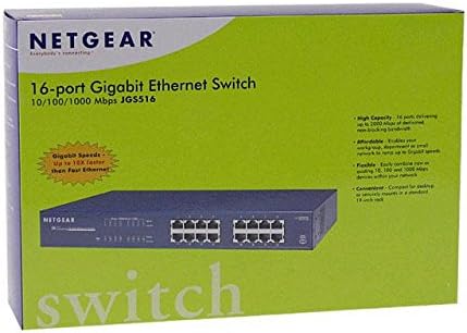 NetGear Prosafe JGS516 Switch Ethernet Gigabit de 16 portas