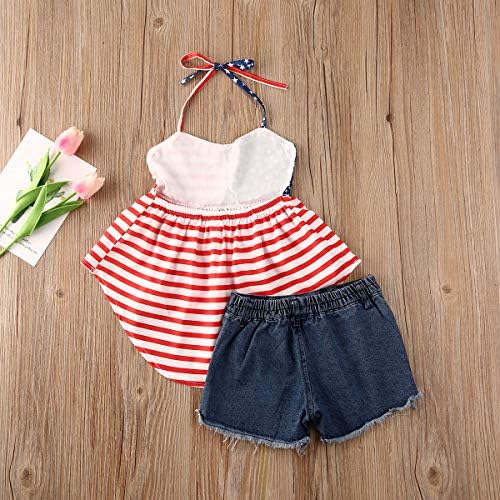 Honganda Fashion 2pcs crianças crianças meninas garotas de girassol tanque de tanque sem mangas+shorts jeans roupas de verão