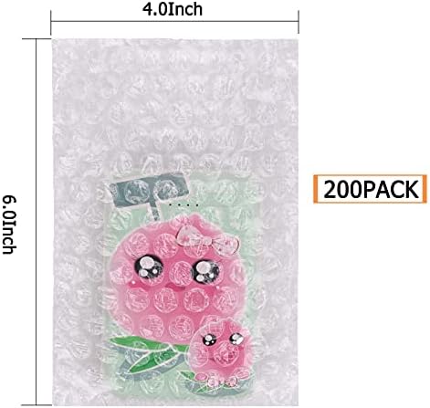 Bolsas de bolha de 200pack bolsas bolsas de 4 x 6 bolsas de embalagem de amortecimento de bolhas, sacolas de amortecimento