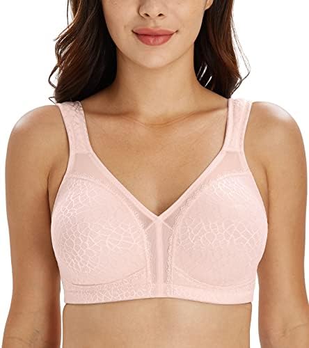 Lemorosy Mulher Plus Size Cobertura completa não acolchoada Minimizer Bra -Comfort e suporte duplo