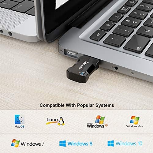 Adaptador Wi -Fi USB 1200Mbps para PC, TechKey Mini Adaptador de rede sem fio USB 3.0 WiFi 802.11 ac com banda dupla de 2,4