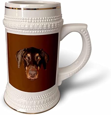 3drose fofo doberman vetor perfil para amantes de Pinscher - 22oz de caneca