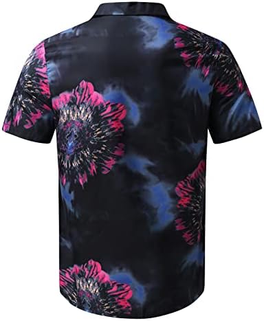 Roupas de trilhas de 2 peças para homens com bolsos camisa havaiana de moda e sets curtos roupas de férias vintage de praia de verão