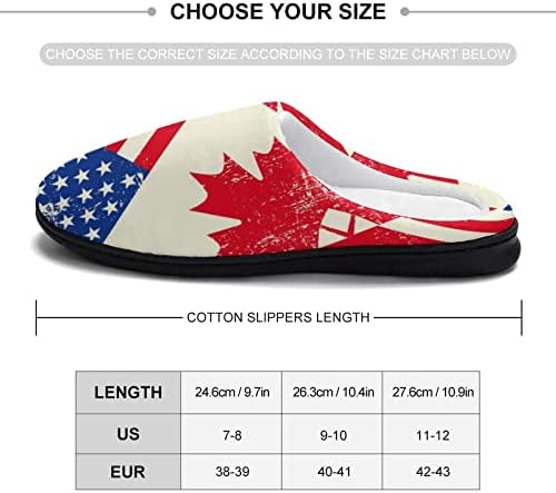Os EUA e o Canadá bandeira feminina chinelos de algodão feminino sapatos caseiros laváveis ​​para o hotel de quarto de spa