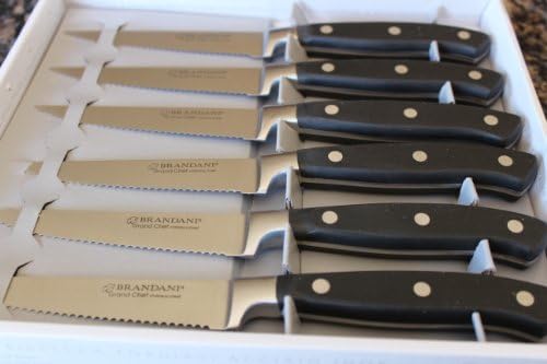 Brandani Grand Chef Steak Knife Conjunto de 6pcs aço inoxidável preto