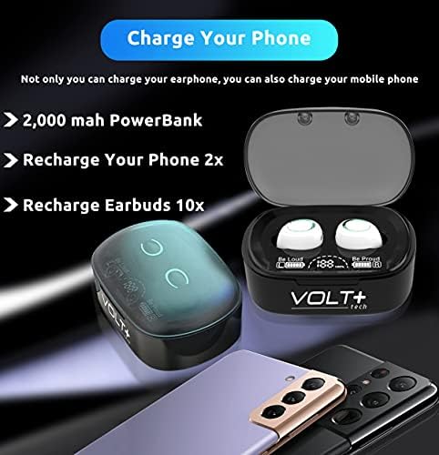 Volt Plus Tech sem fio V5.1 ProArbuds Pro compatíveis com o Blu Studio G Plus HD IPX3 Bluetooth Touch Impermevedor/Surra