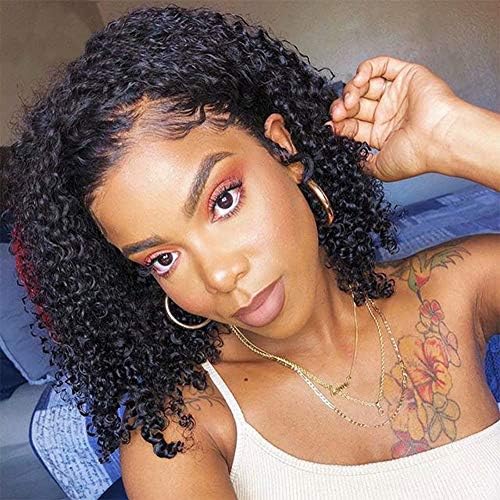 perucas para mulheres brancas, cabelo afro kinky curly 13x6 Lace curta Frente Bob Human Wigs com cabelos para bebês Remy