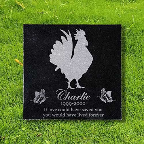 Toiveikas 6x6 polegadas Personalizadas Pet Memorial Stones, Black Granite Memorial Garden Stone Laser Gravado, Presentes para