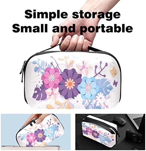 Bolsa de maquiagem fofa floral para bolsa portátil de viagem portátil para saco de beleza de produtos de higiene pessoal