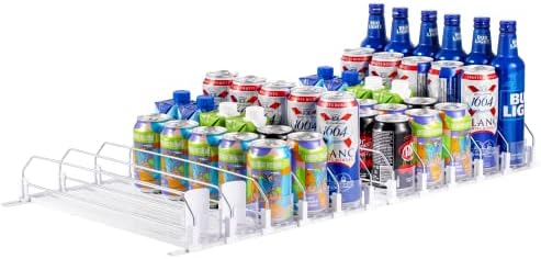 Organizador de bebidas regra para geladeira, refrigerante auto-empolgante pode organizador para geladeira, despensa, cozinha