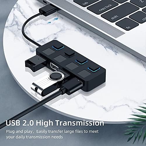 WJCCY USB 2.0 HUB Multi USB Splitter 4 Porta Expander Múltiplo USB 2.0 Hub Use o adaptador de energia USB2.0 Hub com o Switch