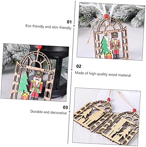 ABAODAM 2PCS Soldado de nogueira de Natal Pingente de madeira Natividade Ornamentos de Christmas Door Decoration Christmas
