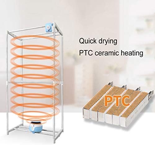 Secador de roupas rxbfd, guarda-roupa portátil de seca de ar quente com rack de secagem elétrica para aquecedor PTC para apartamentos/hotel