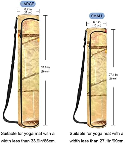 Bolsa de tapete de ioga ratgdn, casa de pássaro com folhas de outono Exercício portador de ioga transportadora de tapete de ioga full-zip