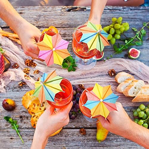 40pcs Cocktail Umbrella Picks colorido Cupcake Toppers Decoração de frutas inserir palitos de cores variadas