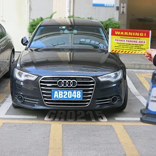 Adesivo de aviso de gialer - área de estacionamento privado, adesivos de violação de estacionamento com adesivo permanente, papel 4,5 mil, amarelo fluorescente, pacote de 50