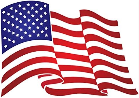 Produtos SecurePro - adesivos de decalques de bandeira de ondulação de 10 x 15 x 15 dos Estados Unidos; Qualidade premium, de serviço pesado, 3M USA Vinyl, Die-Cut, impressa em tela, removível com adesivo nas costas