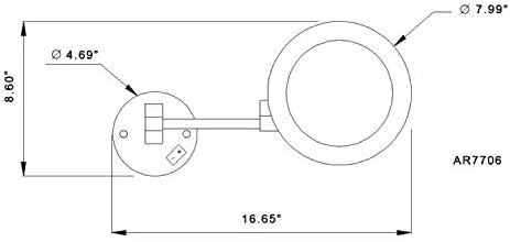 Nameeks AR7706-CR-3X Glimmer Round Wall Montado 3x espelho de maquiagem com LED, Chrome