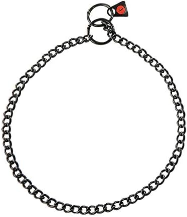 Herm Sprenger Collar, links redondos tamanho 21,7 / fio de arame 0,08 de aço inoxidável preto