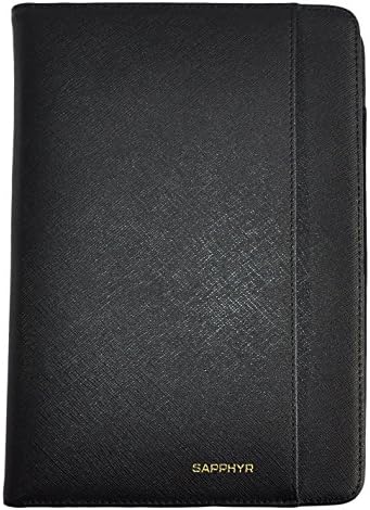 Saffiano Leather Jr. Padfolio por Sapphyr | Organizador de portfólio de negócios de luxo e bloco de redação | Cartão e armazenamento