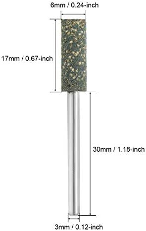 Uxcell 6mm Burrs Bits Bits Bits Bodes de polimento de cilindro Rodas com haste de 1/8 de polegada para ferramentas