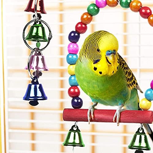 Toy de papagaio de pássaro, 10pcs Bird Swing Toys Brinquedos de mastigação de pássaros, brinquedos coloridos de pássaros de estimação