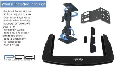 Padholdr Edge Series Premium Tablet Dash Kit para 2006 - 2010 Lincoln e Mercury Vehicles