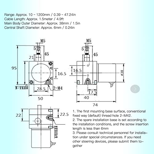 Desenho o codificador de fios de fios de pulso de pulso codificador de cabo opcional Dia 38mm 10 a 1200mm DC8 a 24V Chave de cabo