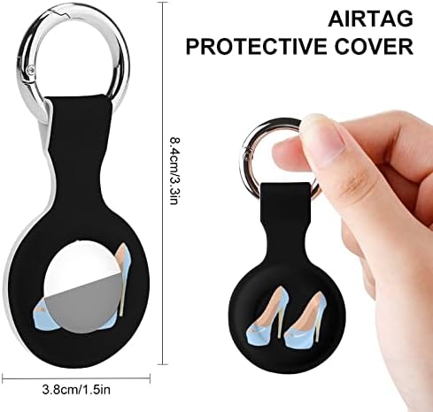 Caixa de silicone impressa no calcanhar alto para airtags com o chaveiro de proteção contra tags de tags de tag de tags de