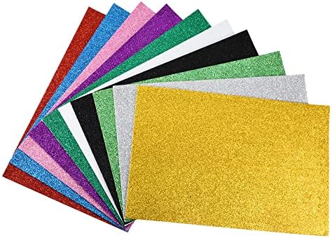 Meccanidade colorida EVA GLITTER FEAM FELES AUTO ADHESSIVO 7,8 x 11,8 polegadas de espessura de 2 mm para artesanato diy, 4