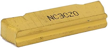 X-DREE NC3020 CNC Grooving Carbide Inserir amarelo para aço inoxidável (NC3020 CNC Ranurado Ranurado Carburó Amarillo