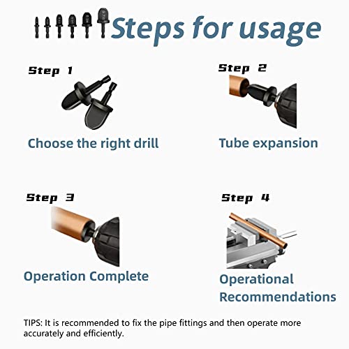 12pcs kit de reparo de hvac, ar condicionado expansor de tubo de cobre manual de ferramenta de cobre swage também expandir broca