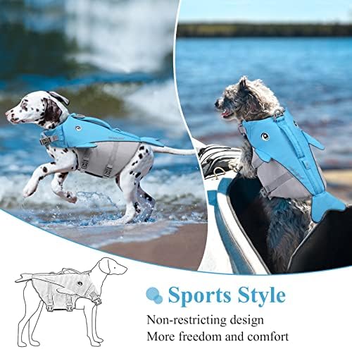 Vivaglory em forma de baleia novo estilo esportivo cão vida jacekt + colete salva-vidas durável para cães