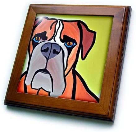 3drose legal engraçado engraçado fofo artsy colorido boxer cachorrinho cão picasso estilo. - ladrilhos emoldurados