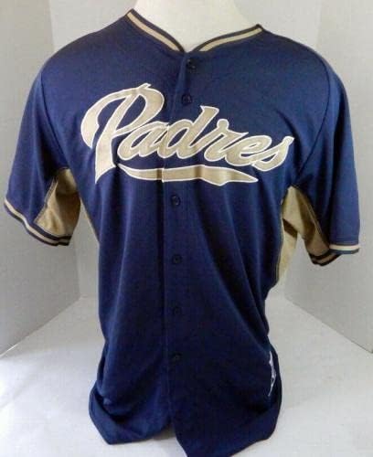 2014-15 San Diego Padres Lee Orr #43 Game usado Jersey Navy Batting Practice 198 - Jogo usou camisas MLB